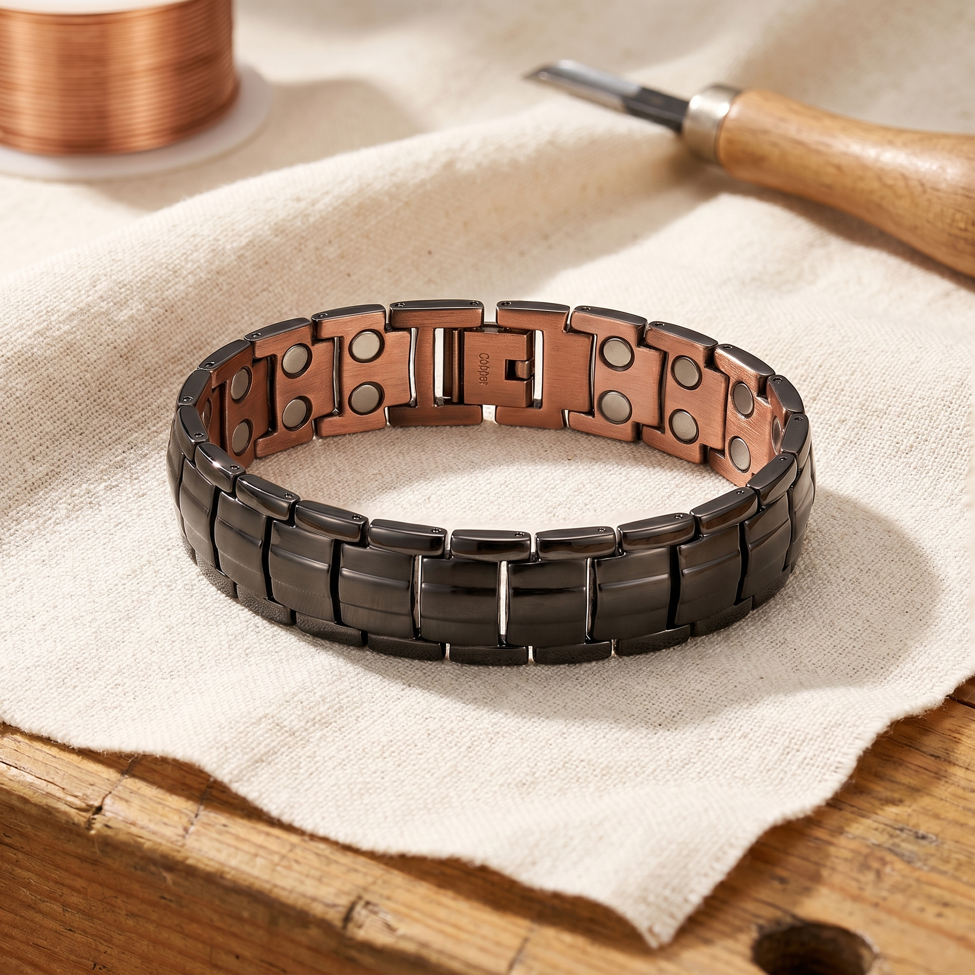 Pulsera de Cobre para Hombre en Ocre de Carmen